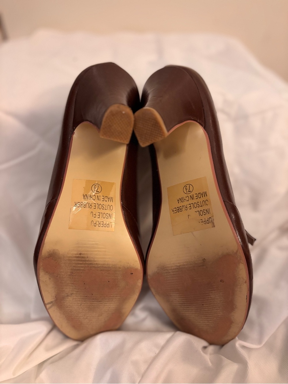 Classic Brown Mary Jane Faux Leather Pumps - Women's Dress Heels - Picture 2 of 4